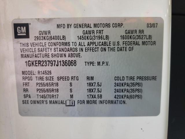Photo 10 from auction – 2007 GMC ACADIA SLT with VIN 1GKER23797J136068