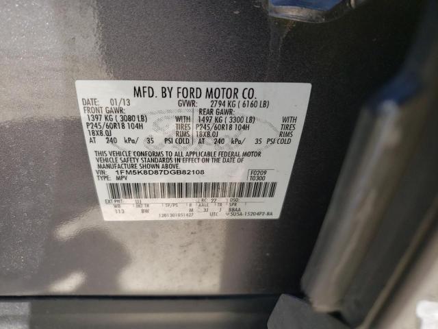 Photo 10 from auction – 2013 FORD EXPLORER X with VIN 1FM5K8D87DGB82108