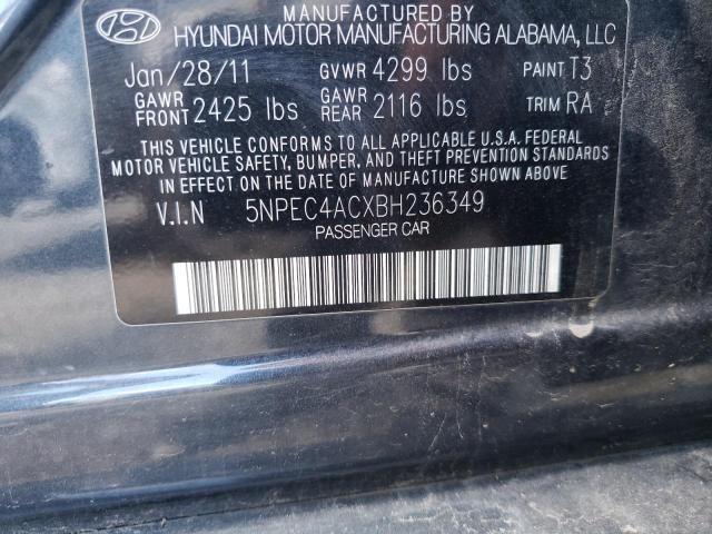 Photo 10 from auction – 2011 HYUNDAI SONATA SE with VIN 5NPEC4ACXBH236349
