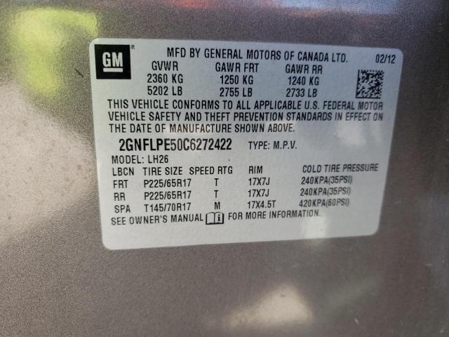 Photo 10 from auction – 2012 CHEVROLET EQUINOX LT with VIN 2GNFLPE50C6272422