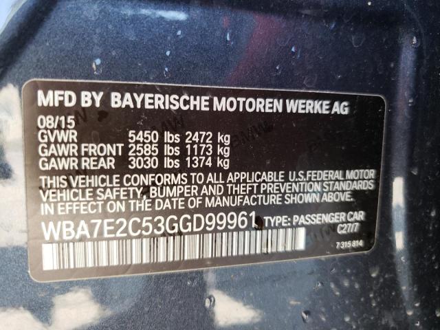 Photo 10 from auction – 2016 BMW 740 I with VIN WBA7E2C53GGD99961