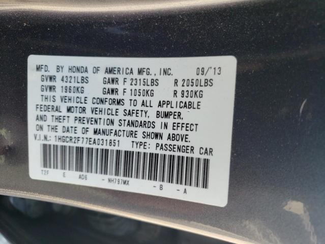 Photo 10 from auction – 2014 HONDA ACCORD EX with VIN 1HGCR2F77EA031851