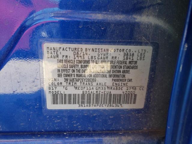 Photo 10 from auction – 2014 NISSAN SENTRA S with VIN 3N1AB7AP2EY286369