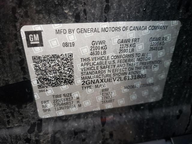 Photo 10 from auction – 2020 CHEVROLET EQUINOX LT with VIN 2GNAXUEV2L6131803