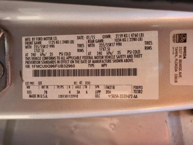 Photo 10 from auction – 2015 FORD ESCAPE SE with VIN 1FMCU0G96FUB32960