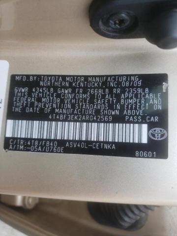 Photo 10 from auction – 2010 TOYOTA CAMRY BASE with VIN 4T4BF3EK2AR042569