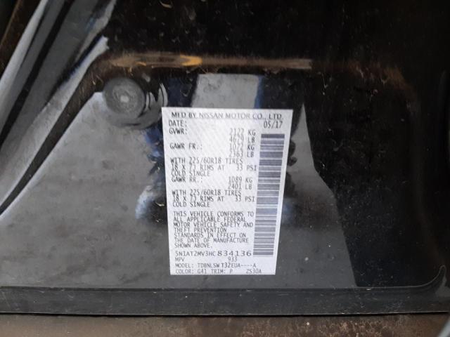 Photo 10 from auction – 2017 NISSAN ROGUE SV with VIN 5N1AT2MV3HC834136