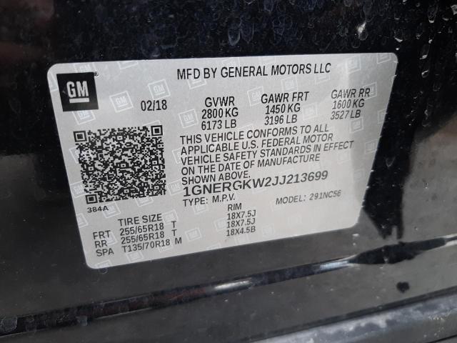 Photo 10 from auction – 2018 CHEVROLET TRAVERSE L with VIN 1GNERGKW2JJ213699