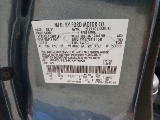 Photo 10 from auction – 2012 FORD ESCAPE LIM with VIN 1FMCU9EG4CKA76028