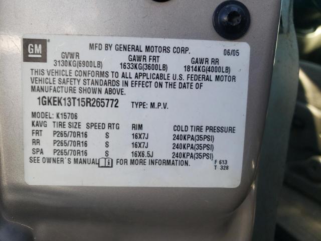 Photo 10 from auction – 2005 GMC YUKON with VIN 1GKEK13T15R265772