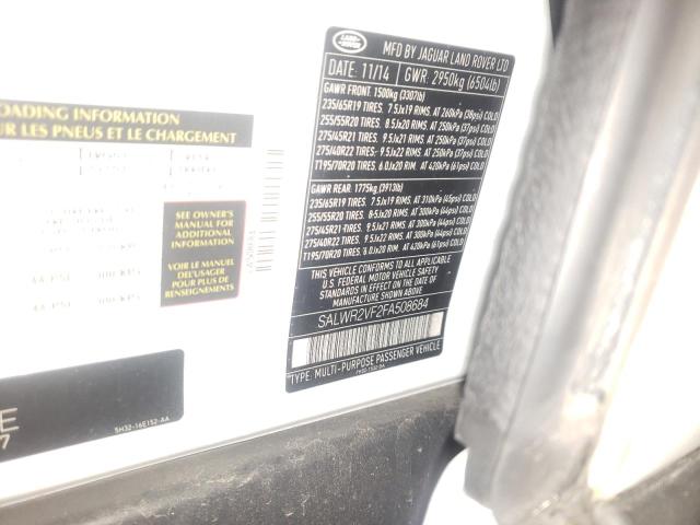 Photo 10 from auction – 2015 LAND ROVER RANGE ROVE with VIN SALWR2VF2FA508684