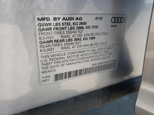 Photo 10 from auction – 2018 AUDI SQ5 PRESTI with VIN WA1C4AFY8J2220295