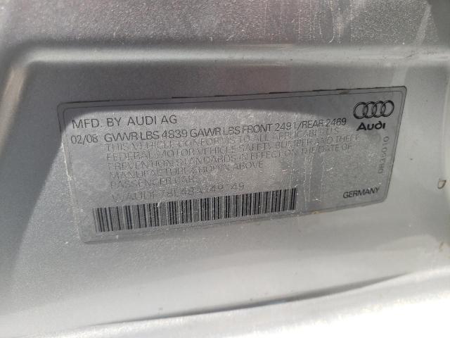 Photo 10 from auction – 2008 AUDI A4 2.0T QU with VIN WAUDF78E48A149149