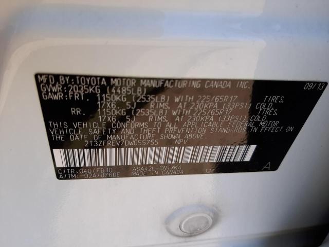 Photo 10 from auction – 2013 TOYOTA RAV4 LE with VIN 2T3ZFREV7DW055755