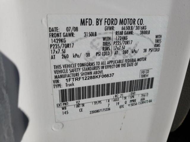 Photo 10 from auction – 2008 FORD F150 with VIN 1FTRF12288KF06637