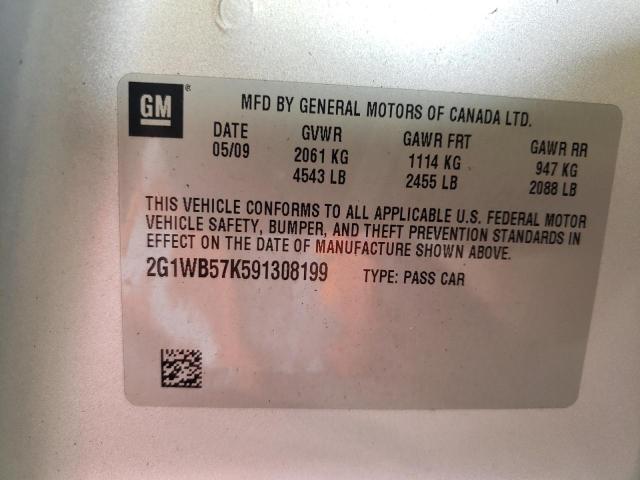 Photo 10 from auction – 2009 CHEVROLET IMPALA LS with VIN 2G1WB57K591308199