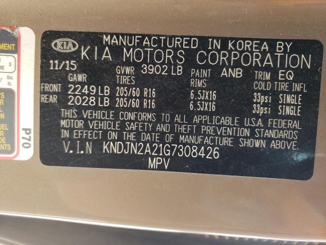 Photo 10 from auction – 2016 KIA SOUL with VIN KNDJN2A21G7308426