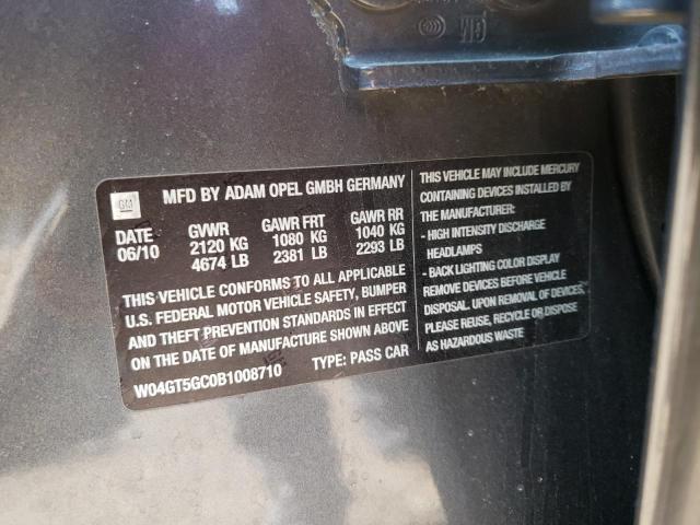 Photo 10 from auction – 2011 BUICK REGAL CXL with VIN W04GT5GC0B1008710