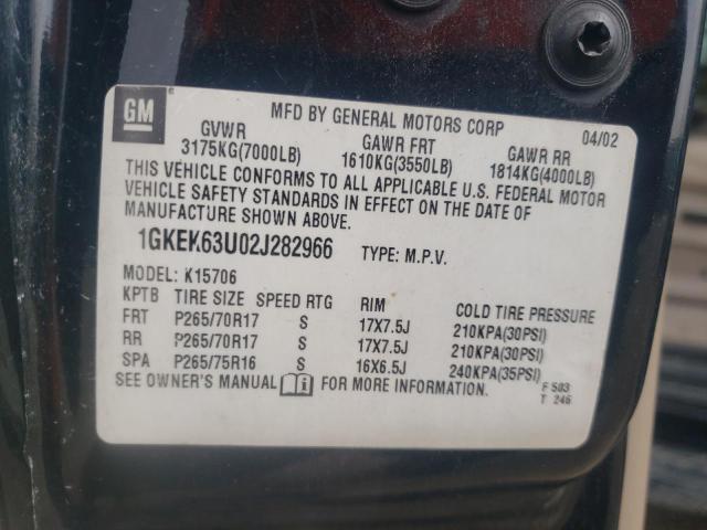 Photo 10 from auction – 2002 GMC DENALI with VIN 1GKEK63U02J282966