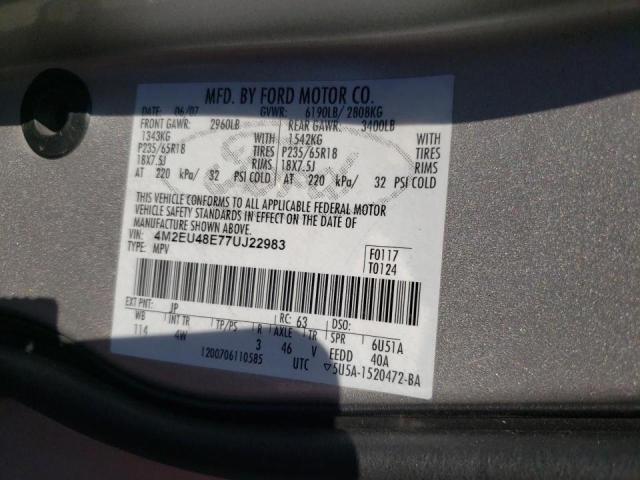 Photo 10 from auction – 2007 MERCURY MOUNTAINEE with VIN 4M2EU48E77UJ22983