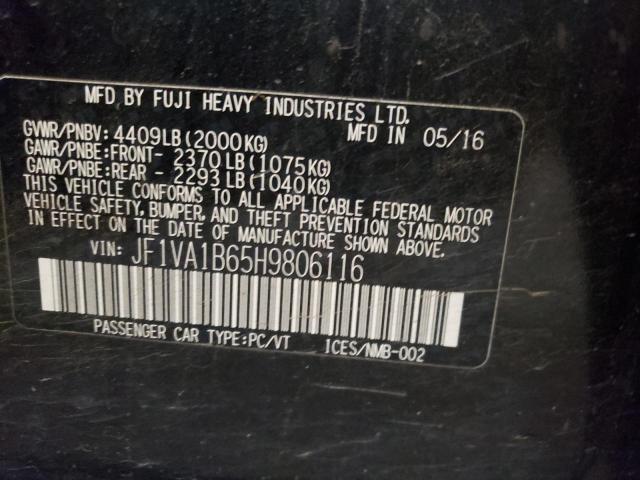 Photo 10 from auction – 2017 SUBARU WRX with VIN JF1VA1B65H9806116