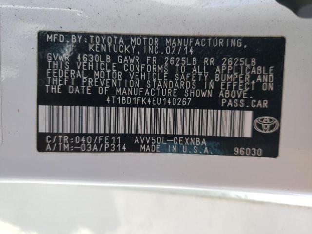 Photo 10 from auction – 2014 TOYOTA CAMRY HYBR with VIN 4T1BD1FK4EU140267