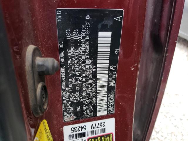 Photo 10 from auction – 2013 TOYOTA SIENNA with VIN 5TDZK3DC6DS299231
