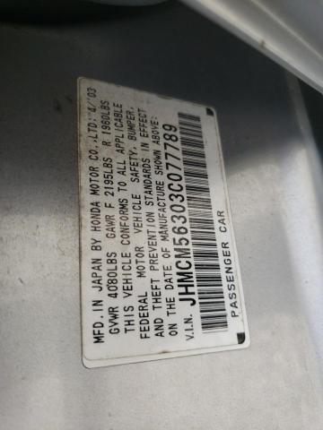Photo 10 from auction – 2003 HONDA ACCORD LX with VIN JHMCM56303C077789