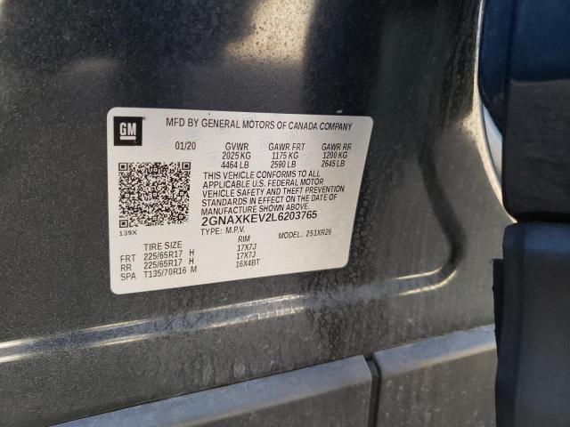 Photo 10 from auction – 2020 CHEVROLET EQUINOX LT with VIN 2GNAXKEV2L6203765