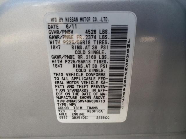 Photo 10 from auction – 2011 NISSAN ROGUE S with VIN JN8AS5MV4BW686713