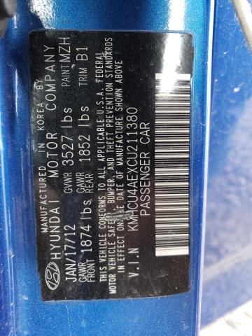 Photo 10 from auction – 2012 HYUNDAI ACCENT GLS with VIN KMHCU4AEXCU211380