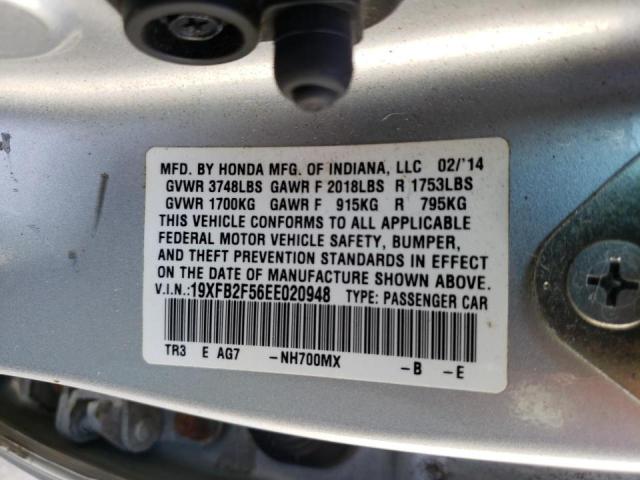 Photo 10 from auction – 2014 HONDA CIVIC LX with VIN 19XFB2F56EE020948