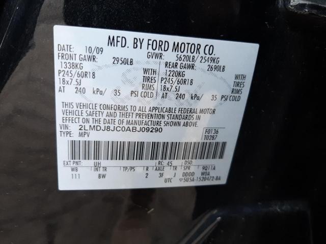 Photo 10 from auction – 2010 LINCOLN MKX with VIN 2LMDJ8JC0ABJ09290