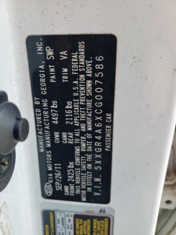 Photo 10 from auction – 2012 KIA OPTIMA SX with VIN 5XXGR4A6XCG007586