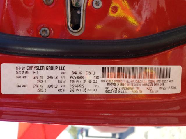 Photo 10 from auction – 2010 DODGE RAM 1500 with VIN 1D7RB1GT0AS238000