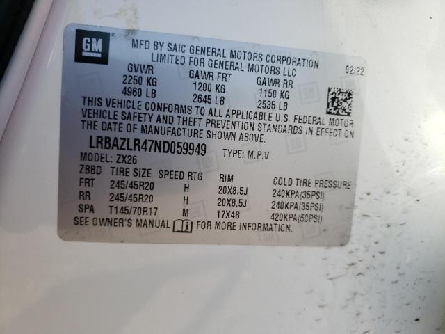 Photo 10 from auction – 2022 BUICK ENVISION with VIN LRBAZLR47ND059949