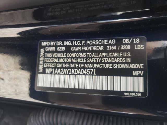 Photo 10 from auction – 2019 PORSCHE CAYENNE with VIN WP1AA2AY1KDA04571