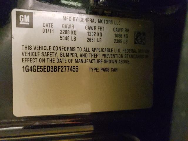 Photo 10 from auction – 2011 BUICK LACROSSE C with VIN 1G4GE5ED3BF277455