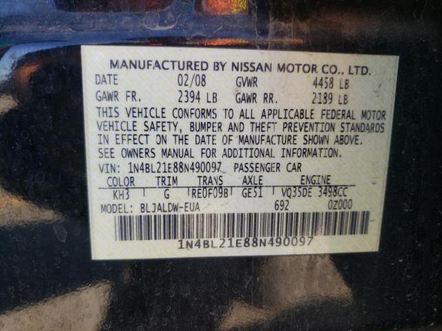 Photo 10 from auction – 2008 NISSAN ALTIMA 3.5 with VIN 1N4BL21E88N490097