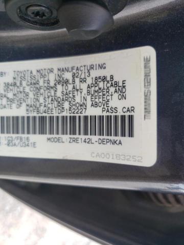 Photo 10 from auction – 2013 TOYOTA COROLLA BA with VIN 5YFBU4EE1DP152227