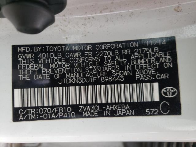Photo 10 from auction – 2015 TOYOTA PRIUS with VIN JTDKN3DU1F1898443