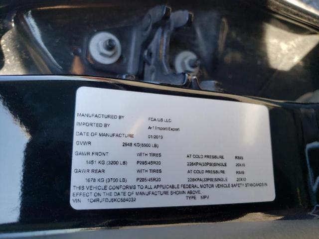 Photo 10 from auction – 2019 JEEP GRAND CHER with VIN 1C4RJFDJ6KC684032