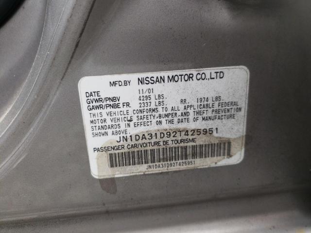 Photo 10 from auction – 2002 NISSAN MAXIMA GLE with VIN JN1DA31D92T425951