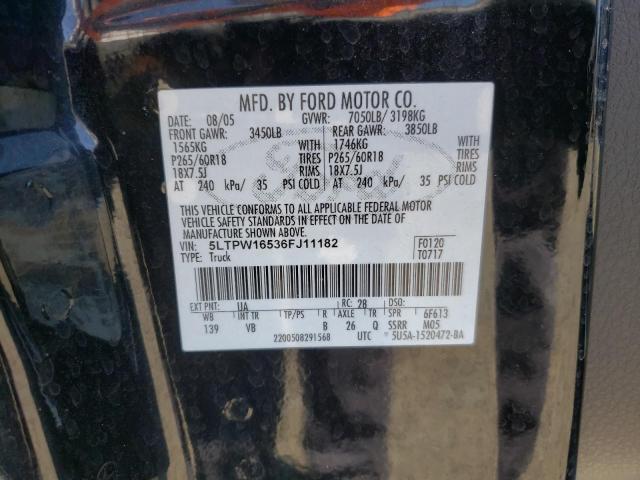 Photo 10 from auction – 2006 LINCOLN MARK LT with VIN 5LTPW16536FJ11182