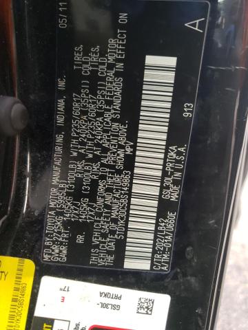 Photo 10 from auction – 2011 TOYOTA SIENNA XLE with VIN 5TDYK3DC5BS149863