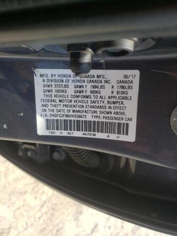 Photo 10 from auction – 2017 HONDA CIVIC EX with VIN 2HGFC2F86HH556672