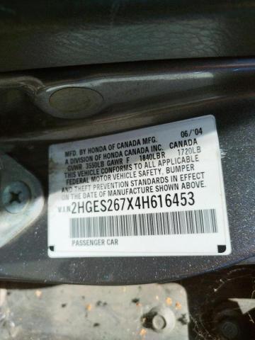 Photo 10 from auction – 2004 HONDA CIVIC EX with VIN 2HGES267X4H616453