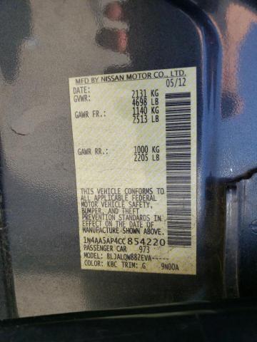 Photo 10 from auction – 2012 NISSAN MAXIMA S with VIN 1N4AA5AP4CC854220