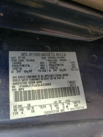 Photo 10 from auction – 2003 FORD EXPEDITION with VIN 1FMRU17L63LA53883
