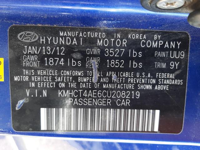 Photo 10 from auction – 2012 HYUNDAI ACCENT GLS with VIN KMHCT4AE6CU208219